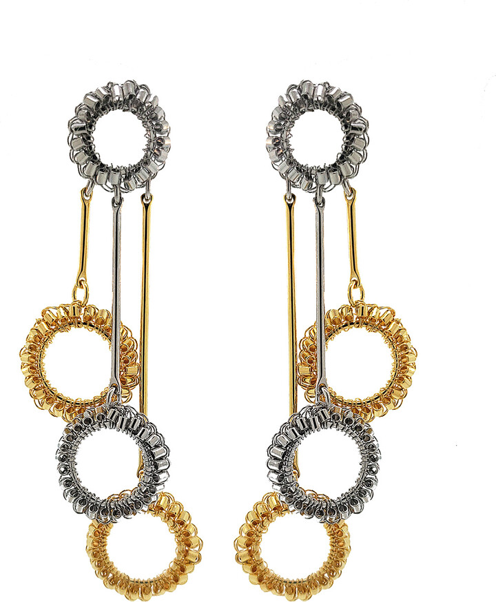 Lavish by Tricia Milaneze Gold & Silver Nora Handmade Crochet Earrings
