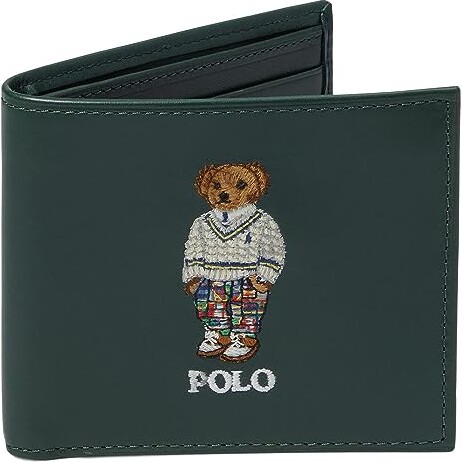 Polo Ralph Lauren Polo Bear Leather Billfold Wallet (Green) Wallet Handbags  - ShopStyle