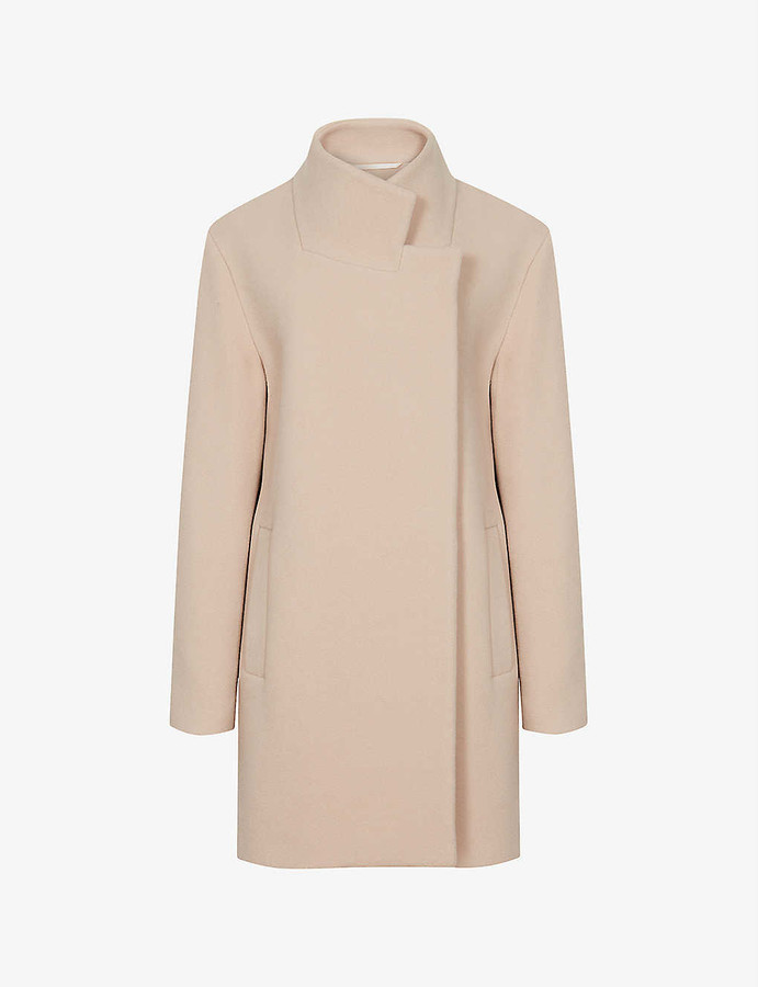 Reiss Sicily wrap-over front wool-blend coat - ShopStyle