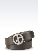 Thumbnail for your product : Giorgio Armani Reversible Leather Belt With Logo