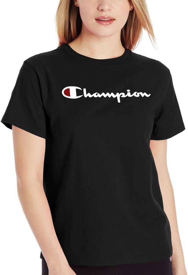 Details about   Champion Women's Classic Tee Watercolor Logo 