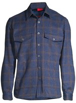 Thumbnail for your product : Isaia Plaid Wool & Cashmere Overshirt