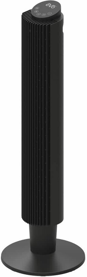 evo 42 in. 5-Fan Speeds Digital Tower Fan in Black with Remote Control, WIFI, Voice Control