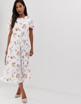 Thumbnail for your product : Fashion Union drop hem midi dress in floral