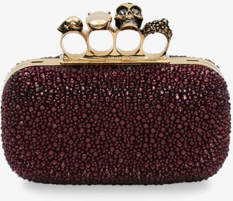 One Stud Nappa Bag With Chain for Woman in Prune