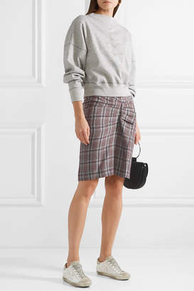 Etoile Isabel Marant Ines Ruffled Checked Linen Skirt - Brick