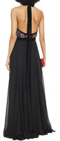 Thumbnail for your product : Elie Saab Lace-trimmed Sequined Velvet And Georgette Halterneck Gown