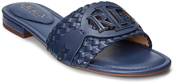 One night Scholar Chronicle Navy Leather Sandal | Shop The Largest Collection | ShopStyle