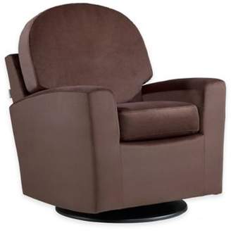 Dutailier Moderno Corto Upholstered Swivel Glider in Brown