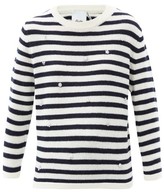 Thumbnail for your product : Allude Crystal-embellished Striped Wool-blend Sweater - Black Stripe