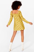 Thumbnail for your product : Nasty Gal Womens Polka Dot Cut-Out Tie Front Mini Dress - Yellow - 10