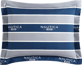 Nautica Thorton Lake Grey Queen Reversible Comforter-Sham Bonus