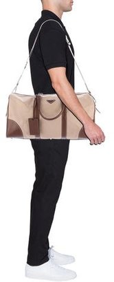 Prada Saffiano-Trimmed Canvas Weekender Bag