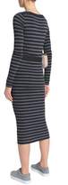 Thumbnail for your product : Brunello Cucinelli Metallic Striped Wool And Cashmere-blend Midi Dress