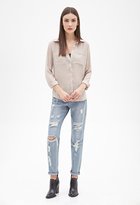 Thumbnail for your product : Forever 21 Chiffon Pocket Shirt