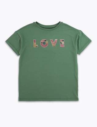 Marks and Spencer Love Slogan T-Shirt (6-16 Years)