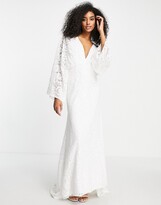 Thumbnail for your product : ASOS EDITION Abigail kimono sleeve lace wedding dress