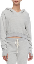 Thumbnail for your product : Pam & Gela Sadie Cropped Knit Hoodie Sweatshirt