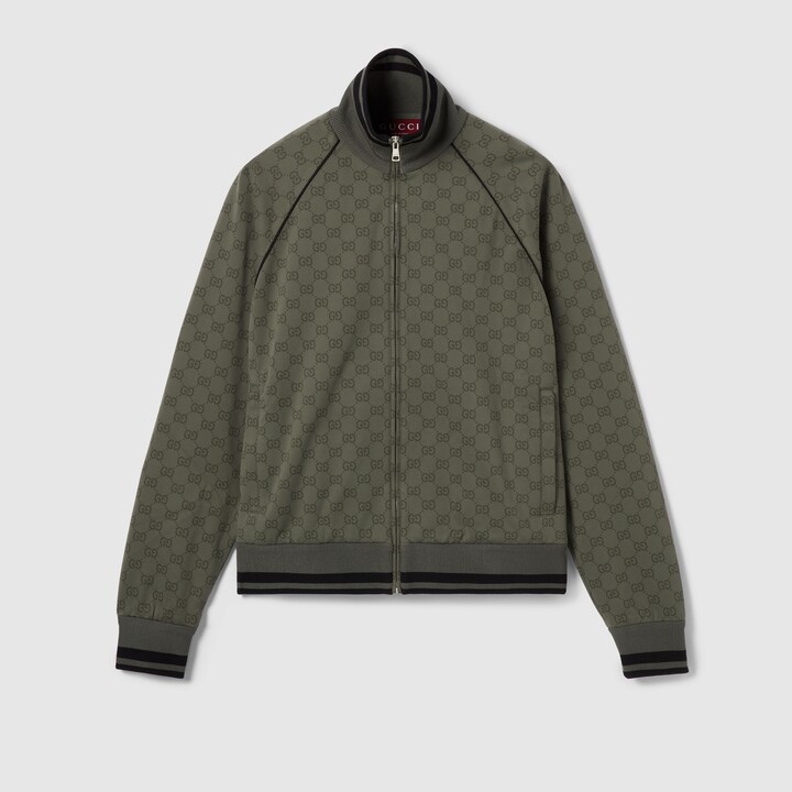 GG jersey jacquard zip jacket