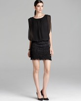Thumbnail for your product : Aidan Mattox Chiffon Blouson Fringe Skirt Dress