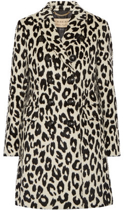 Burberry Plaistow Leopard-Print Llama Hair And Wool-Blend Trench Coat