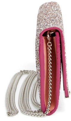 Jimmy Choo Milla Speckled Glitter Wallet On A Chain - Pink