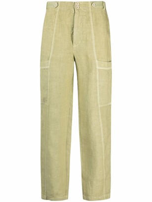 120% Lino Cropped Linen Cargo Trousers