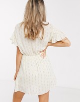 Thumbnail for your product : En Creme wrap front mini dress in white