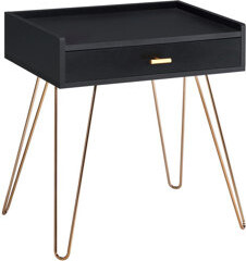 George Oliver Allen Mid-Century Accent Table with Copper Hairpin Legs Perfect for Modern and Vintage Decor