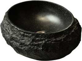 EvoNet 18'' Artistic Irregular Oval Resin Sink - Stone Pattern, No Faucet