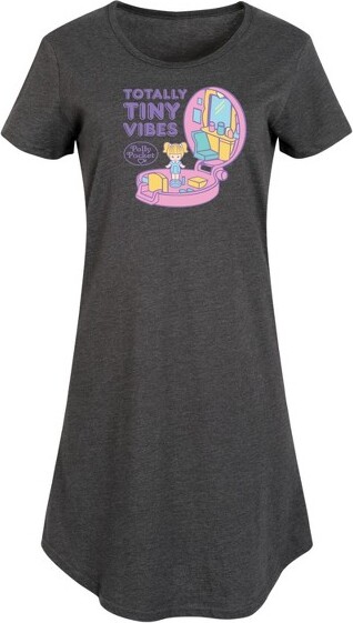 Polly Pocket Women'sPollyPocketTotallyTinyVibesGraphicT-shirtDress-HeatherCharcoal-Medium