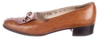 Ferragamo Leather Round-Toe Loafers
