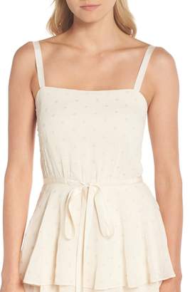Gal Meets Glam Florence Chiffon Embroidered Tiered A-Line Dress