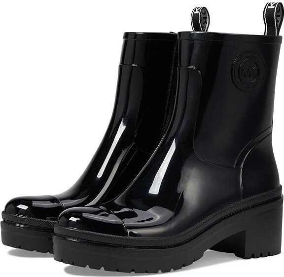 Short boots - Crumpled shiny fabric & patent calfskin, black — Fashion
