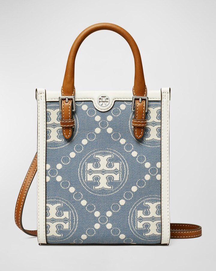 Tory Burch Mini T Monogram Denim TopHandle Bag ShopStyle