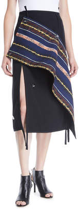 3.1 Phillip Lim Deconstructed Asymmetrical Wool Midi Skirt