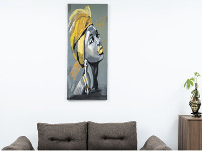 Trinx 47'' X 19'' Grey Canvas Wall Ornaments - Hand-Painted For Decorative Purposes Radiant Paintings Bright Homes