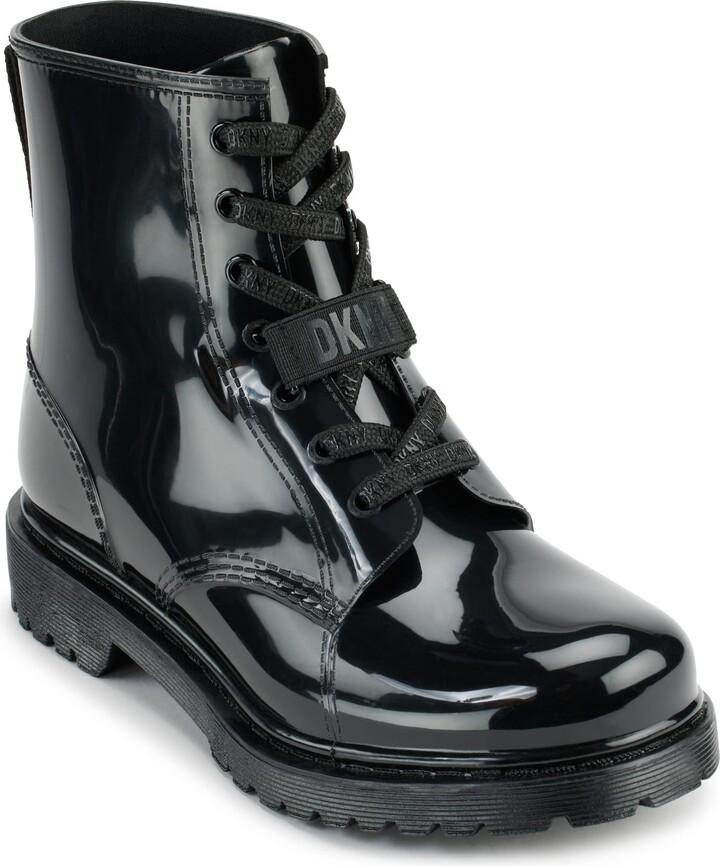 DKNY Women's Laceup PVC Classic Rain Boot ShopStyle