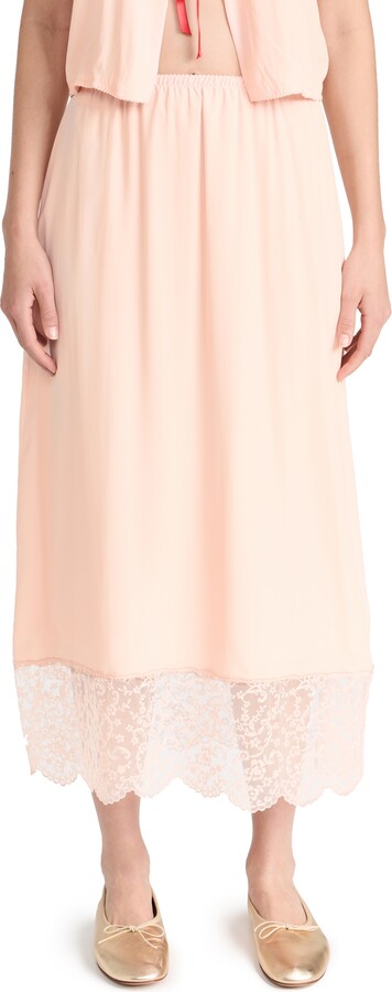 Simone Rocha Elasticated Slip Midi Skirt with Trim