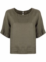 Thumbnail for your product : 120% Lino Short-Sleeved Linen Blouse