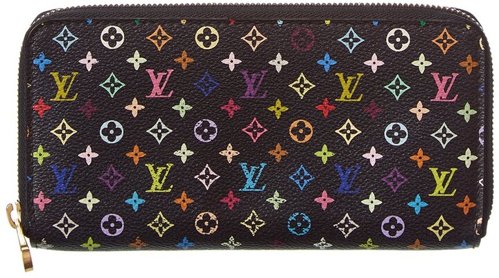 Louis Vuitton Black Monogram Multicolore Canvas Zippy Wallet (Authentic  Pre-Owned) - ShopStyle