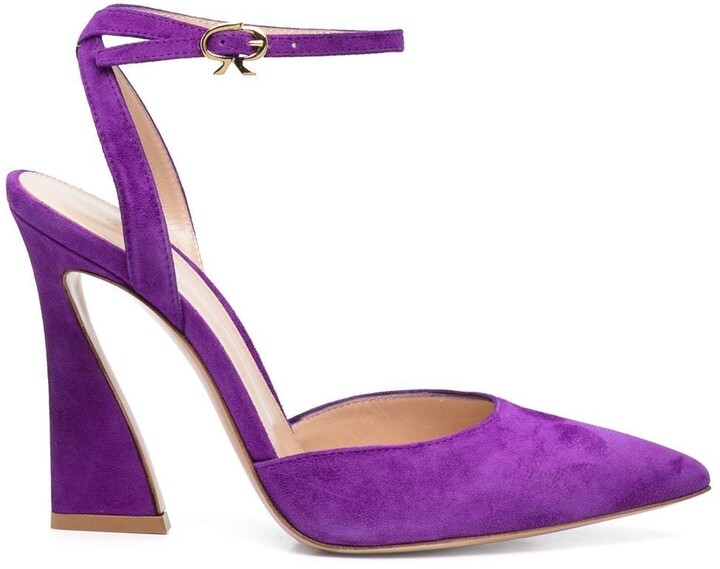 Alba Cutiepie Purple Micro Suede Pointy Toe Pump Shoe 4.5" Stiletto Heels 6-11 