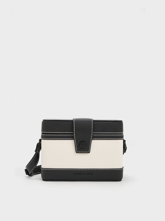 Charles Keith Bronte Contrast-Trim Boxy Crossbody Bag ShopStyle