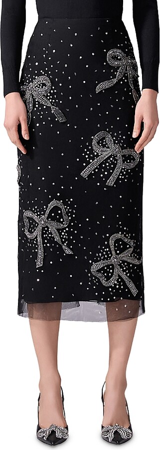Carolina Herrera Embellished Midi Skirt