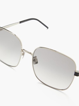 Saint Laurent Square Metal Sunglasses - Silver