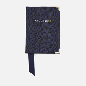 Aspinal of London Women's Passport Cover - Midnight Blue