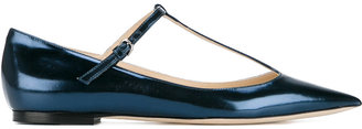 Jimmy Choo Daria t-strap ballerinas - women - Leather/Patent Leather - 38.5
