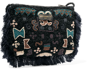 Antik Batik Fringed Beaded Cotton-Bouclé Shoulder Bag