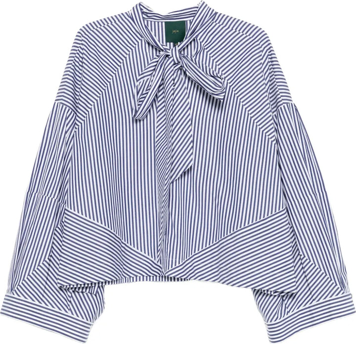 Jejia Striped Bow-Detail Shirt