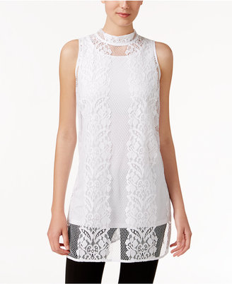 Alfani Lace Mock-Neck Top, Only at Macy's